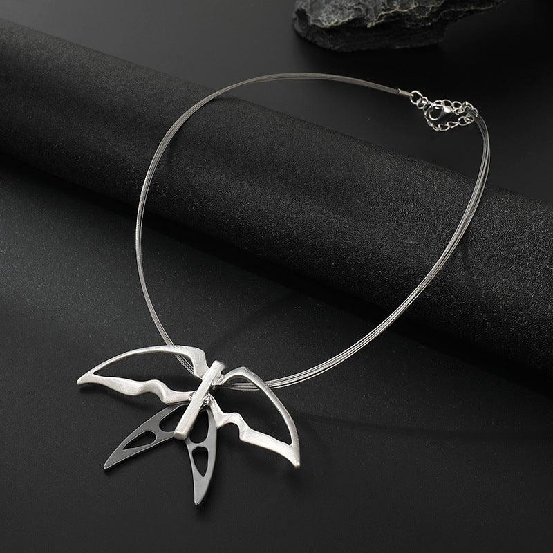 Silver Butterfly Necklace for Women Chain Shiny Necklace Dainty Gifts Party