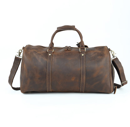 Luxury Full Grain Cowhide Leather Weekender Duffel Bag for Men – Stylish Travel & Coach Bags