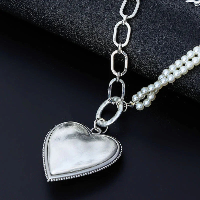 Brand New Envy Jewelry Heart and Pearl Chain Necklace - CIVIBUY