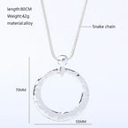 Long pendent Necklace Women silve Circle Pendant Punk Necklace Collar - CIVIBUY