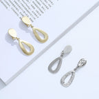 Stainless steel 18k gold plated hoops with rectangle earrings for her - CIVIBUY