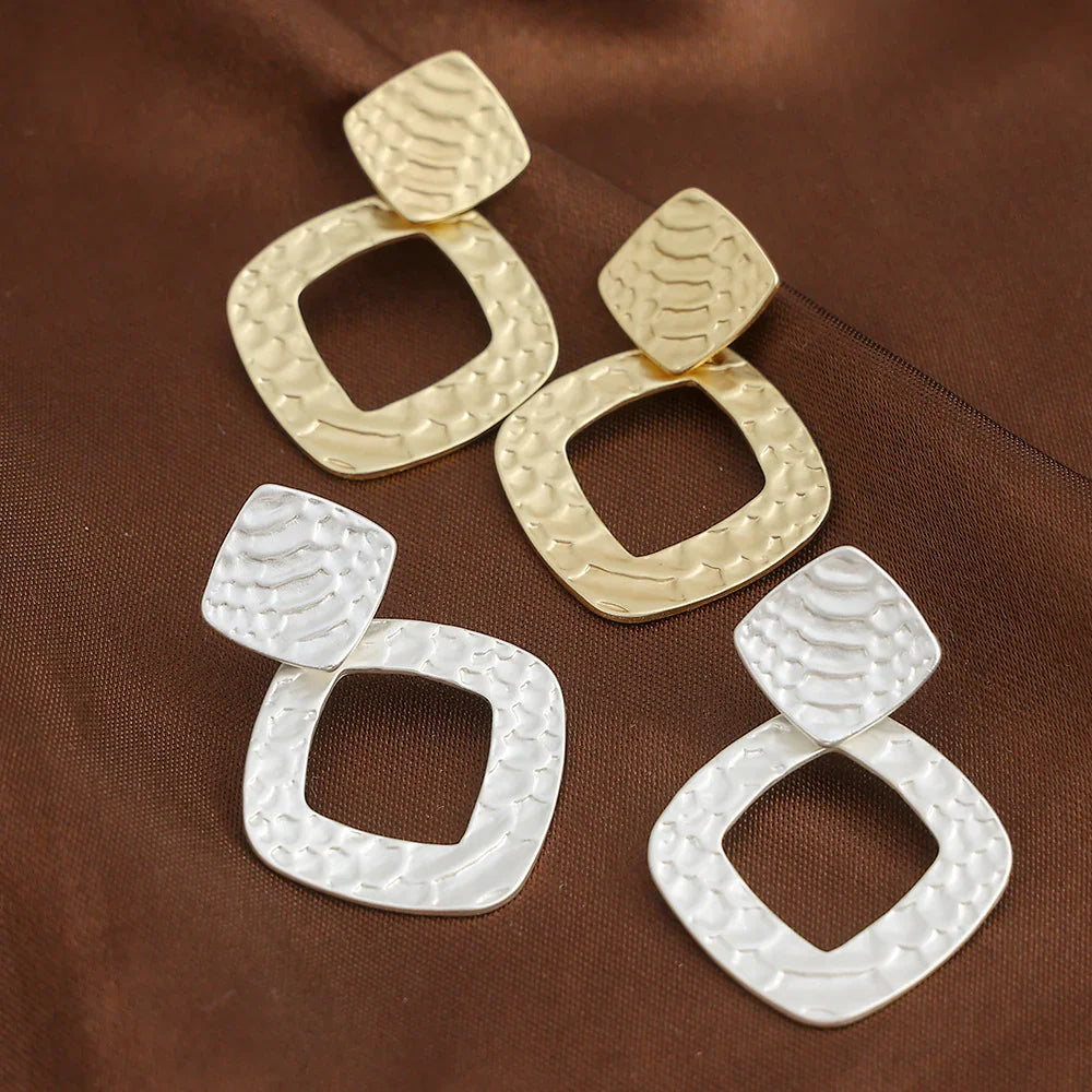 Gold Trapezoid Stud Earrings for Women wholesale- CIVIBUY