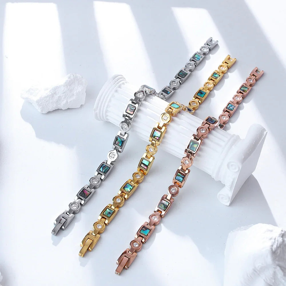 Sparkly Women Magnetic natural shell Bracelets for Arthritis pains - CIVIBUY
