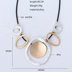 Circle Ring Charm Rope Necklace - CIVIBUY