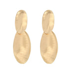 Matte Gold Geometry Clip On Earrings for Women Vintage Square Disc Clip On Dangle Drop Earrings - CIVIBUY