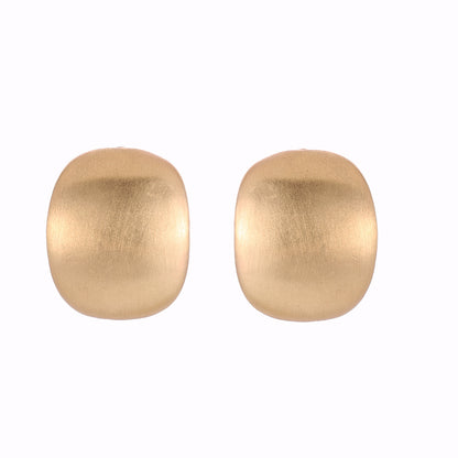Polished Geometric Square Oval Clip Ons Earrings Gold Earrings for Women - CIVIBUY