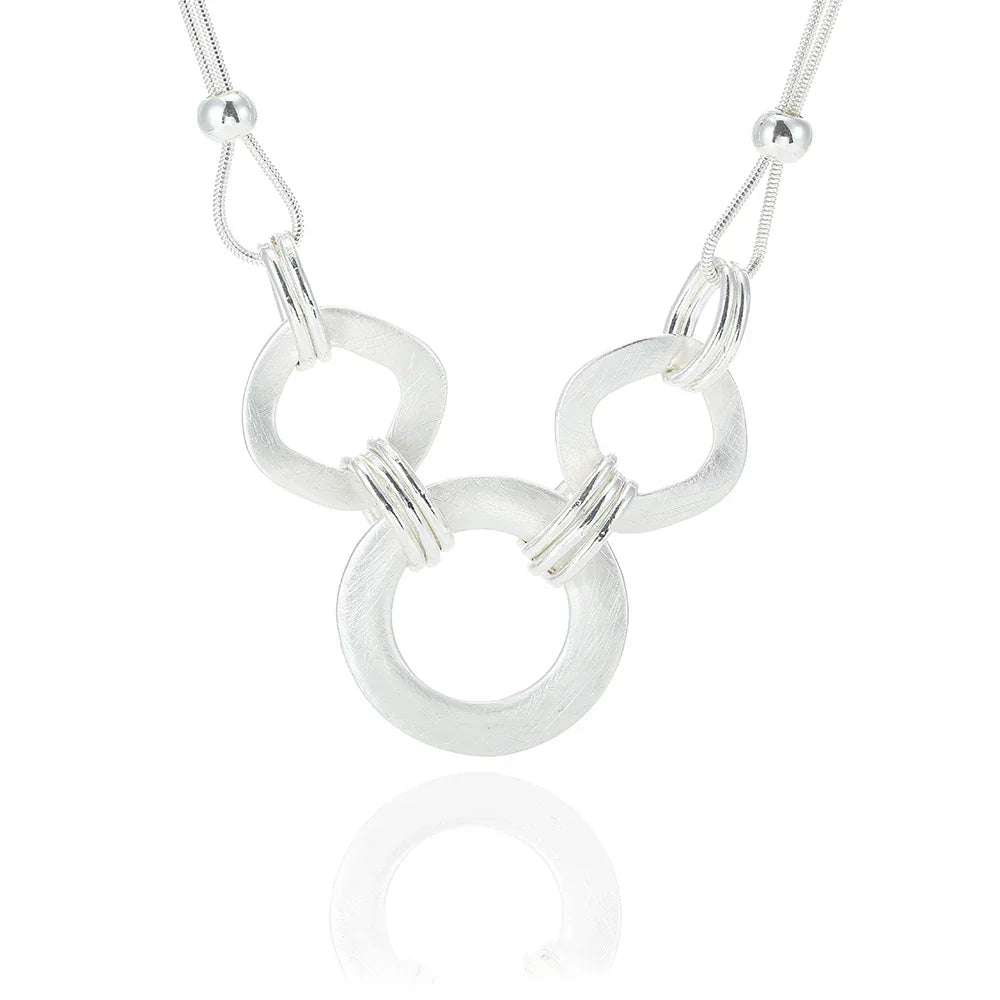 Gold Plated Circle Elegant Necklace Lightweight for Women Girls Ladies - CIVIBUY