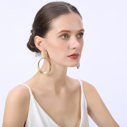 Matte Gold Silver Geometric Harmmered Clip On Earrings for Women Long Tear Drop Clip【buy 1 get 1】 - CIVIBUY