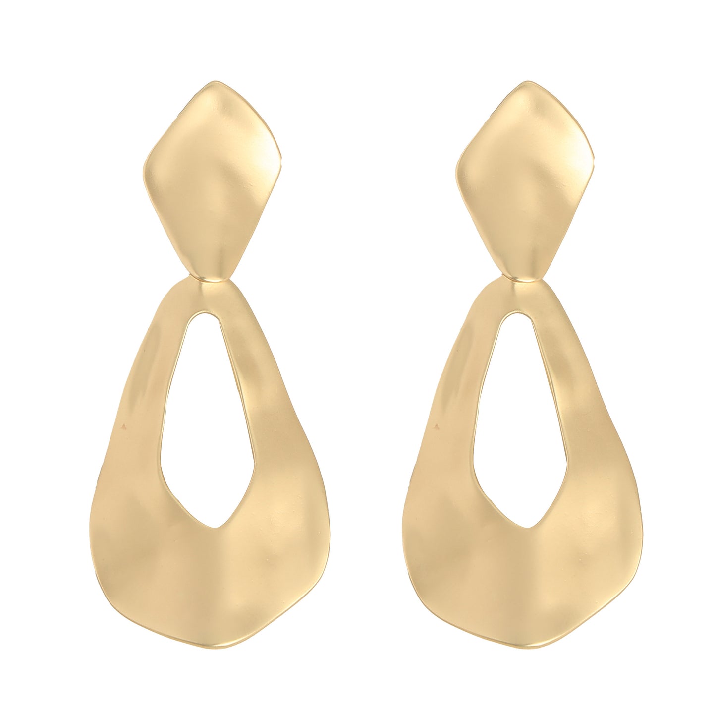 Gold Harmmered Clip On Earrings for Women - CIVIBUY
