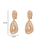Gold and Wave Drop Earrings - CIVIBUY