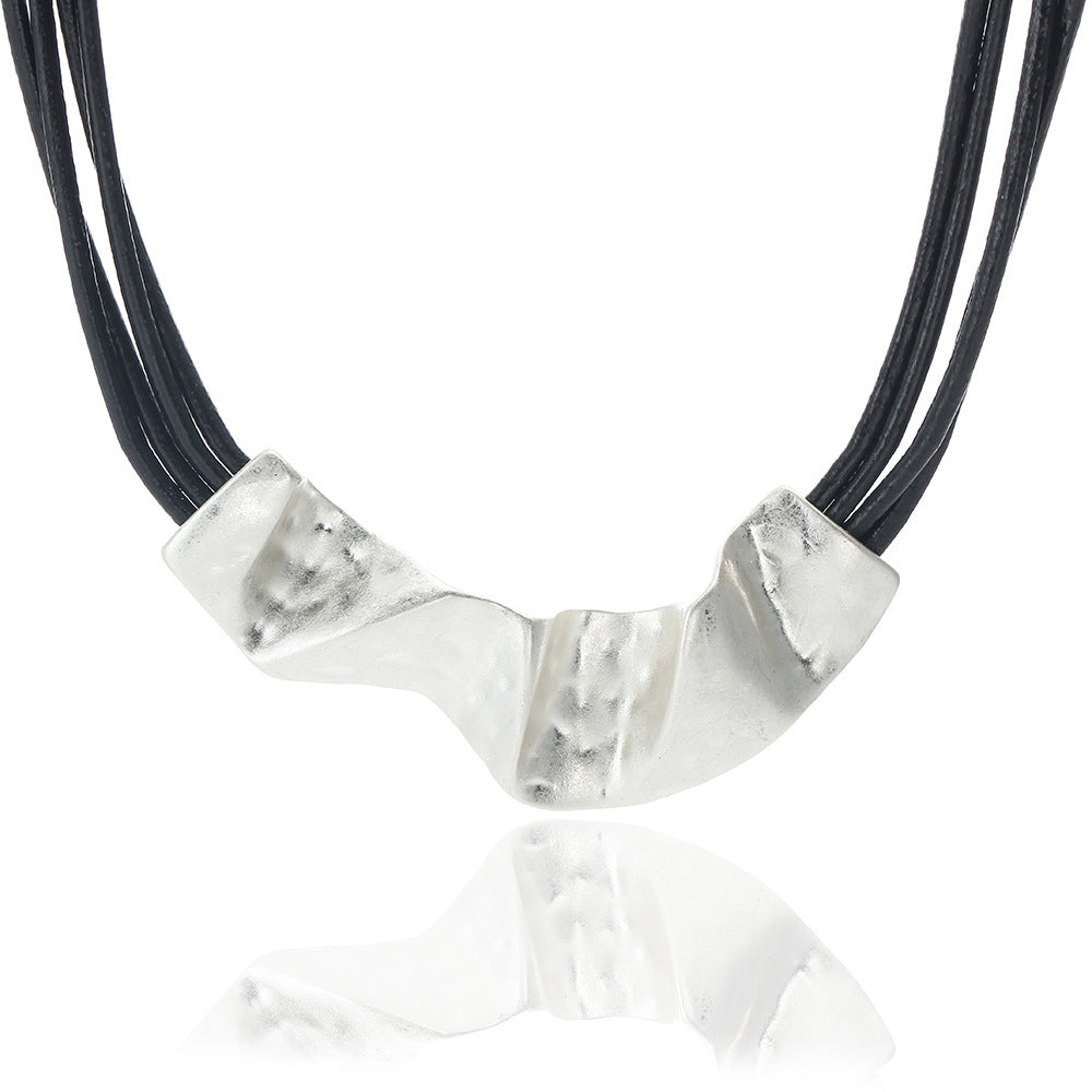 Black Leather Chokers chunky Necklace for women pendant Jewelry - CIVIBUY