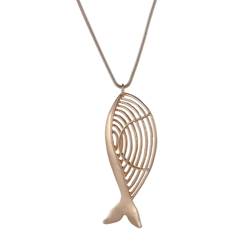 Exquisite Metal Whale Pendant necklace for women - CIVIBUY
