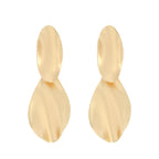 Matte Gold Silver Large Clip On Earrings for Women Statement Earrings - CIVIBUY