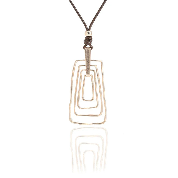 Necklaces for women Large geometric square silver necklace pendant 21inch