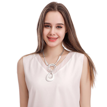 Silver choker Necklace for Women Collar Necklace Disc Necklace - CIVIBUY