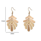 Fish Cast Resin Leaf Leaves Drop Dangle Dagling Hook Earrings - CIVIBUY