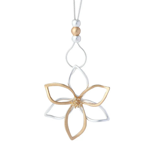 Chain Necklace for Women Fashion Jewelry Silver Gold Flower Pendant Chokers - CIVIBUY