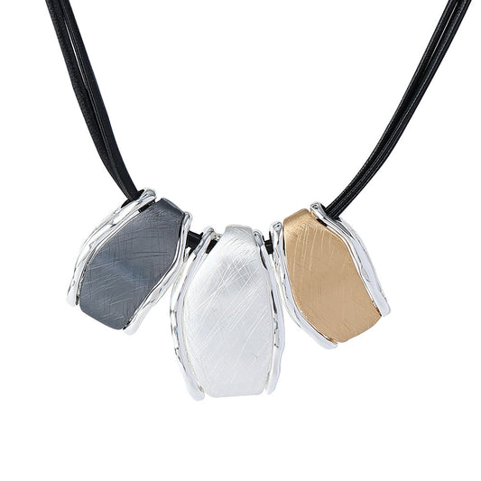 Trend Geometric Necklace Irregular Metal Pendants Necklace for Women - CIVIBUY