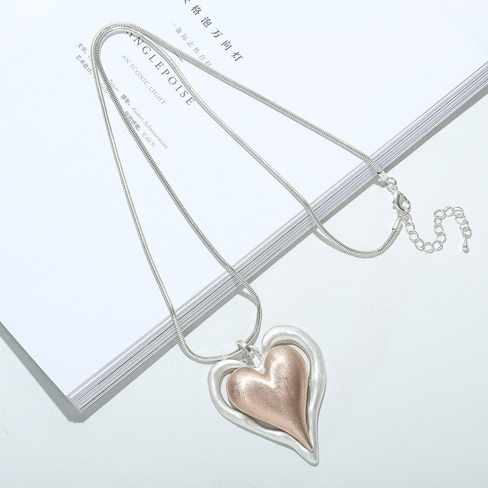 Chains Heart Pendant with Engraving Puzzle Heart Stainless Steel Sister Necklace - CIVIBUY
