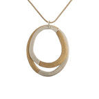 Two Circle Pendant Gold Circle Pendant Gold Round Pendant 18 Inches - CIVIBUY