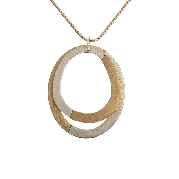 Two Circle Pendant Gold Circle Pendant Gold Round Pendant 18 Inches