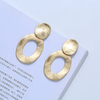 Matte Gold Dangle Earrings for Women Big Drop Earrings for Women - CIVIBUY