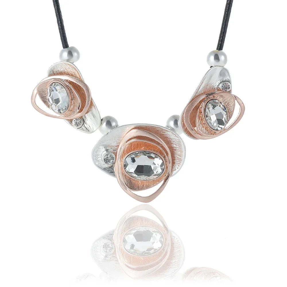 Sparkly Leather choker Necklace for Women - CIVIBUY