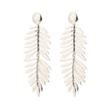 Large Silver Statement Earrings Silver Fern Earrings for Women - CIVIBUY