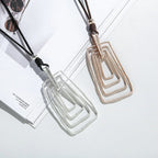 Necklaces for women Large geometric square silver necklace pendant 21inch - CIVIBUY