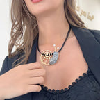 Snail necklace stainless Charm Rope Necklace - CIVIBUY