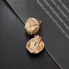 Statement Monet Gold Dome Button Earrings Beach Accessories - CIVIBUY