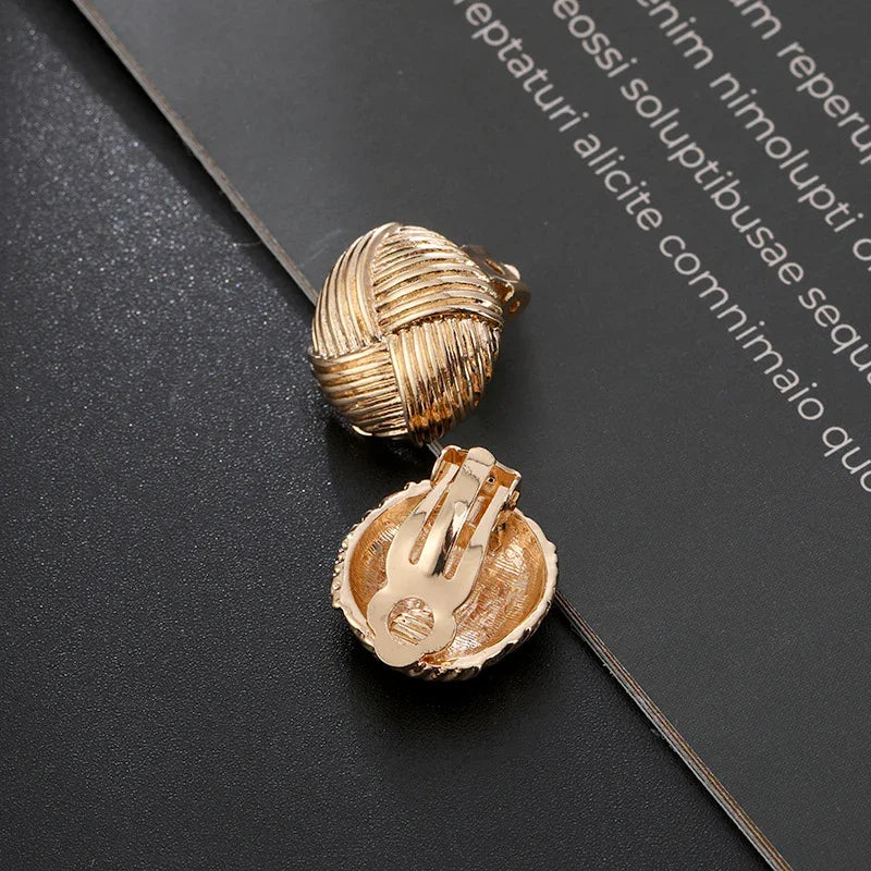 Statement Monet Gold Dome Button Earrings Beach Accessories - CIVIBUY