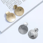 Round Hoop Earrings With Discs - CIVIBUY