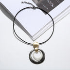 Personality Necklace Women Multi Circle Pendant Punk Necklace Collar - CIVIBUY