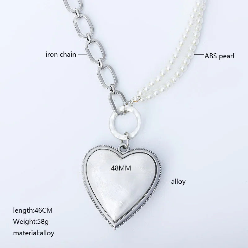 Brand New Envy Jewelry Heart and Pearl Chain Necklace - CIVIBUY