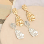 Gold Plated Molten Irregular Freshwater Drop Earrings - CIVIBUY