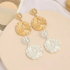 Gold Harmmered Round Earrings for Women - CIVIBUY
