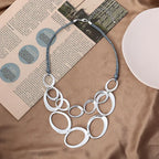Sterling Silver Double Strand Circles Necklace - 17” Length by Silver Standard Jewelry - CIVIBUY