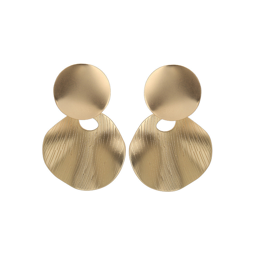 Matte Gold Dangle Earrings for Women Big Drop Earrings - CIVIBUY