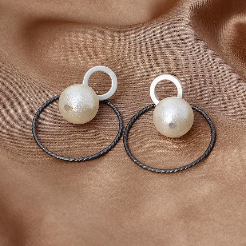 matte gold or silver hammered wide cutout odd shaped earrings - CIVIBUY