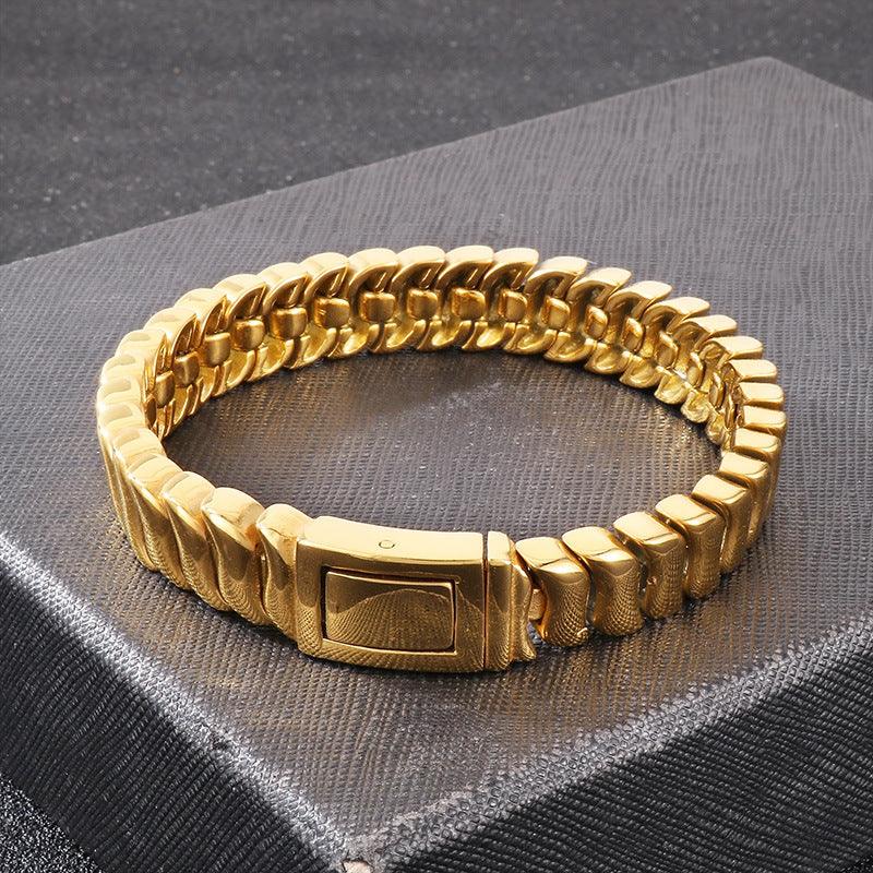 Cuba stainless steel heavy bracelet for men biker style bracelet D4-K - CIVIBUY