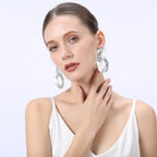 Matte Gold Silver Geometric Harmmered Clip On Earrings for Women - CIVIBUY