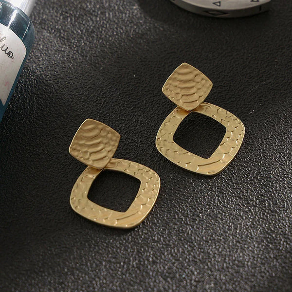 Alloy Stud Earring Findings Light Gold Trapezoid Earring【5Pack】