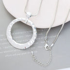 Long pendent Necklace Women silve Circle Pendant Punk Necklace Collar - CIVIBUY