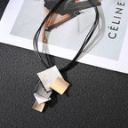 Stainless steel necklace with chunky Black & Gold ELEMENTS - CIVIBUY