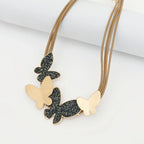 Sparkly Cute Butterfly Choker Necklace for Women Gold Silver Collarbone Chain Women Choker Jewelry - CIVIBUY