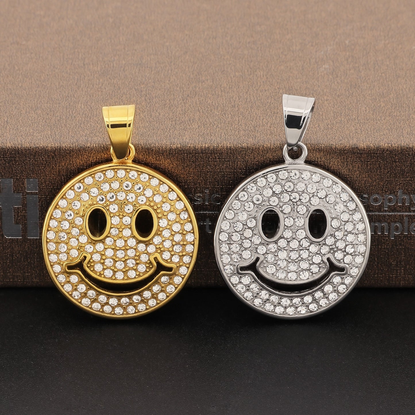 Memes trendy zircon diamond pendant Memes Gold necklace【wholesale】 - CIVIBUY