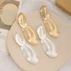 Matte Gold Geometry Clip On Earrings for Women Vintage Square Disc Clip On Dangle Drop Earrings - CIVIBUY