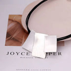 Geometric Matte Silver Leather Necklace - CIVIBUY