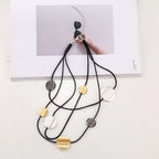 Women’s Gold Layered Collar Necklace with Minimalist Disc Design - CIVIBUY